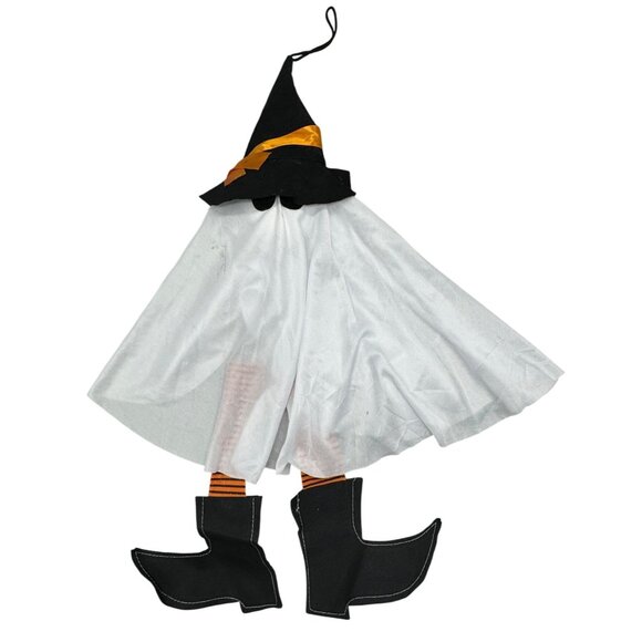 Halloween Witch ghost Hanging Decoration With Hat & Boots 22" white orange READ - Picture 1 of 7